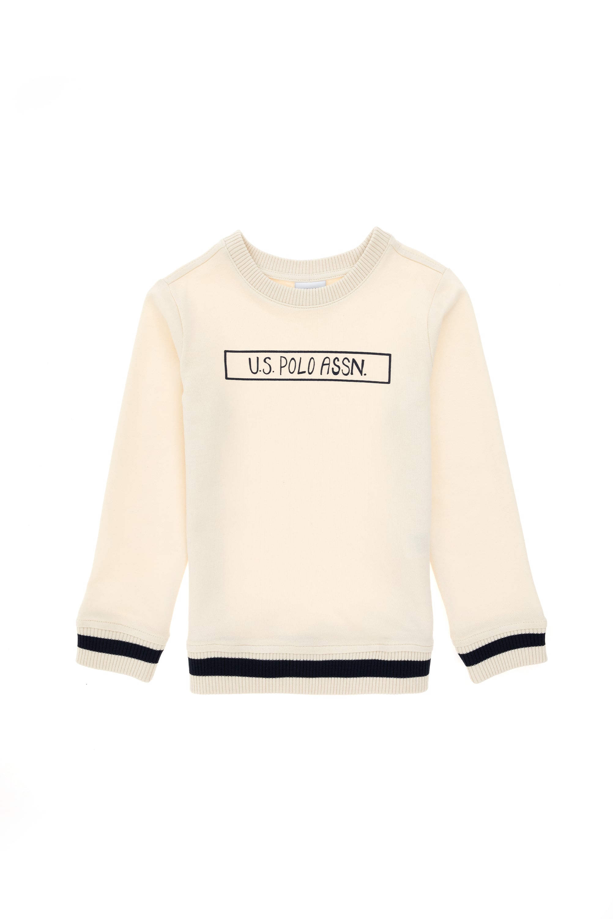 Erkek Çocuk Krem Bisiklet Yaka Sweatshirt
