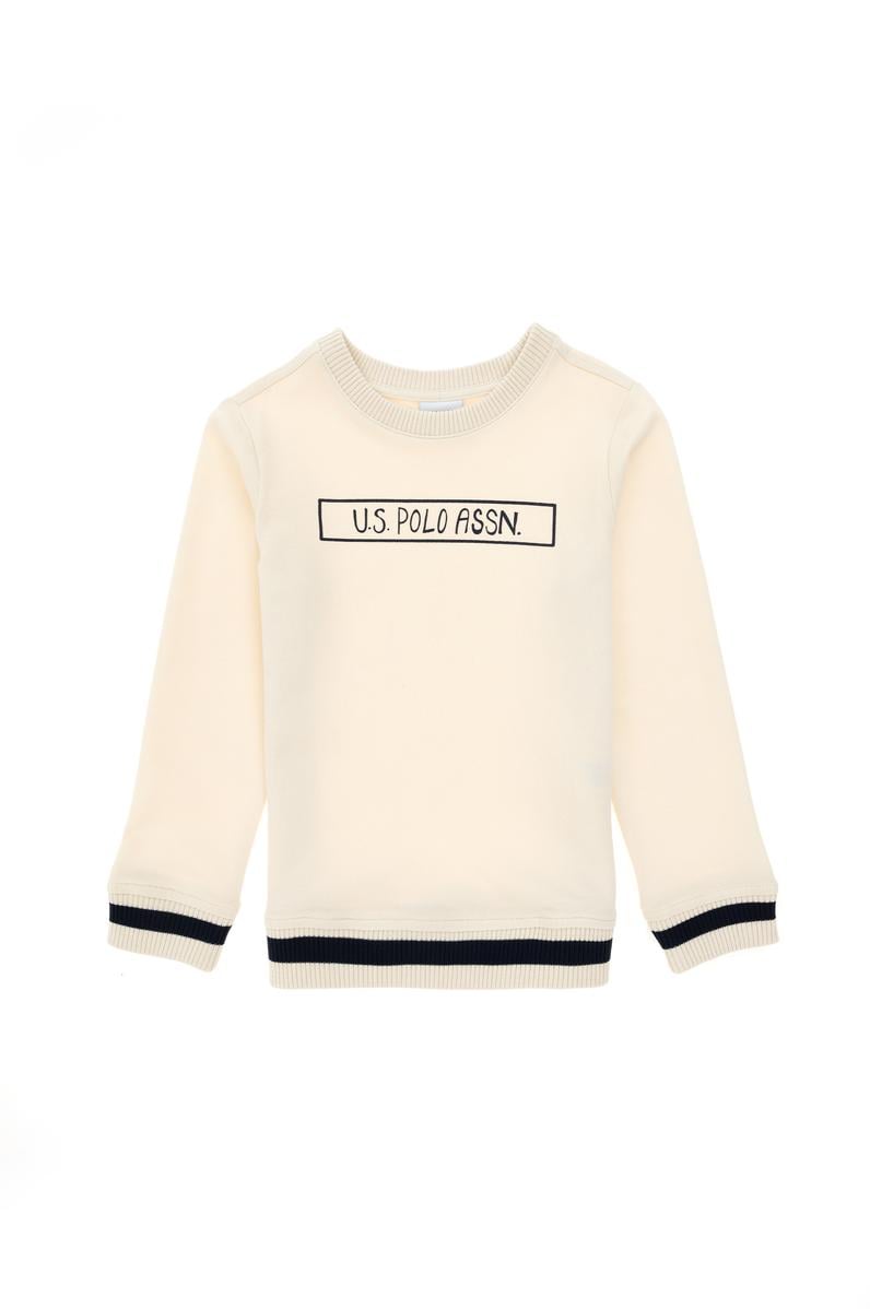 Erkek Çocuk Krem Bisiklet Yaka Sweatshirt