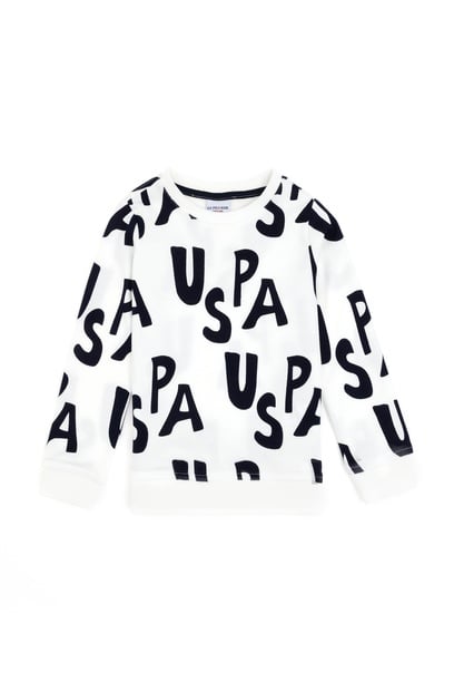 Erkek Çocuk Krem Bisiklet Yaka Sweatshirt