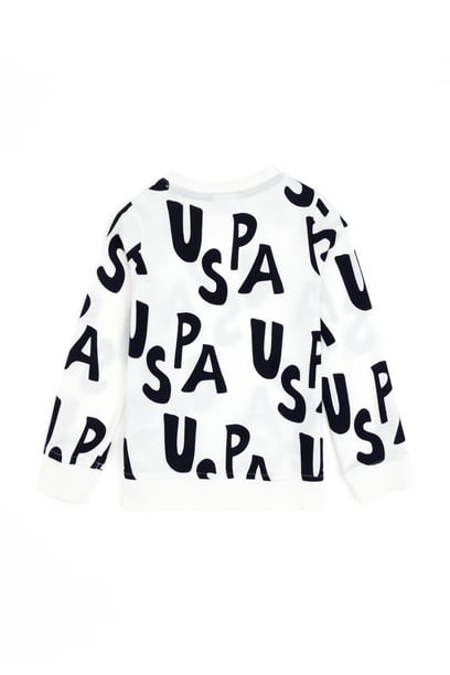 Erkek Çocuk Krem Bisiklet Yaka Sweatshirt