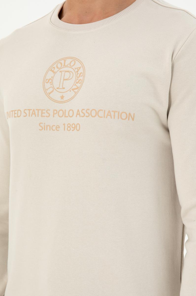 Erkek Regular Fit Bisiklet Yaka Taş Sweatshirt