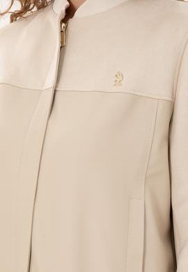 Kadın Ekru Deri Ceket - 50297226006