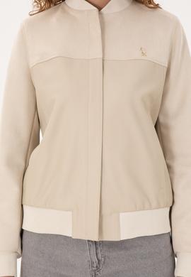 Kadın Ekru Deri Ceket - 50297226006