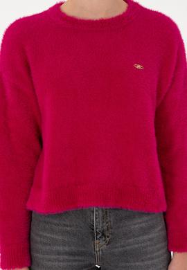 Kadın Fuşya Bisiklet Yaka Yumuşak Dokulu Kazak - 50297898003