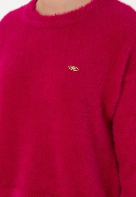 Kadın Fuşya Bisiklet Yaka Yumuşak Dokulu Kazak - 50297898003