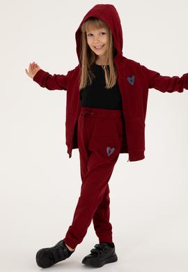 Kız Çocuk Bordo Eşofman Altı - 50296289065