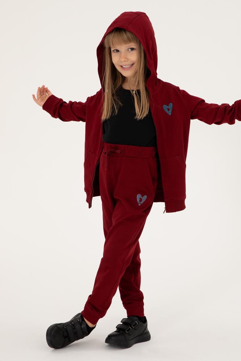 Kız Çocuk Bordo Eşofman Altı - 50296289065