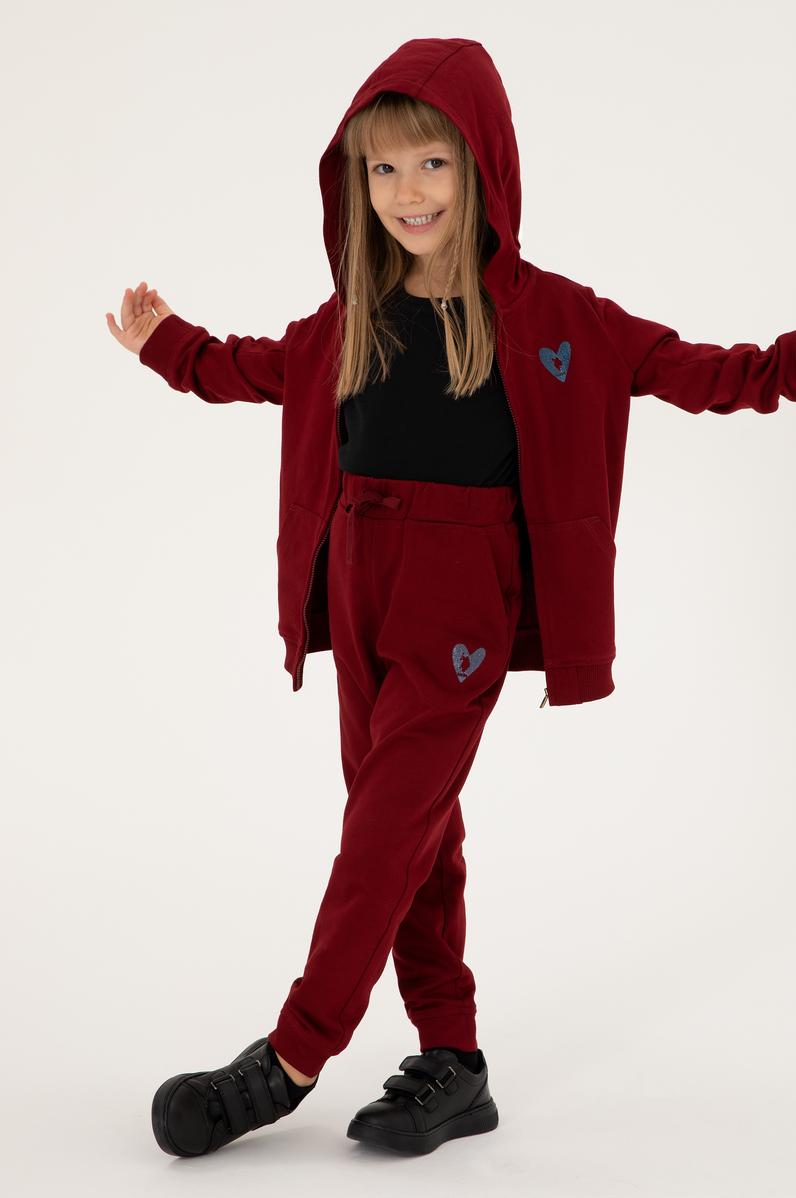 Kız Çocuk Bordo Eşofman Altı