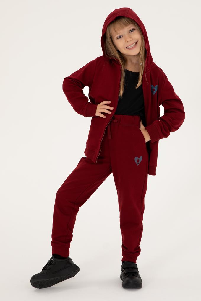 Kız Çocuk Bordo Eşofman Altı