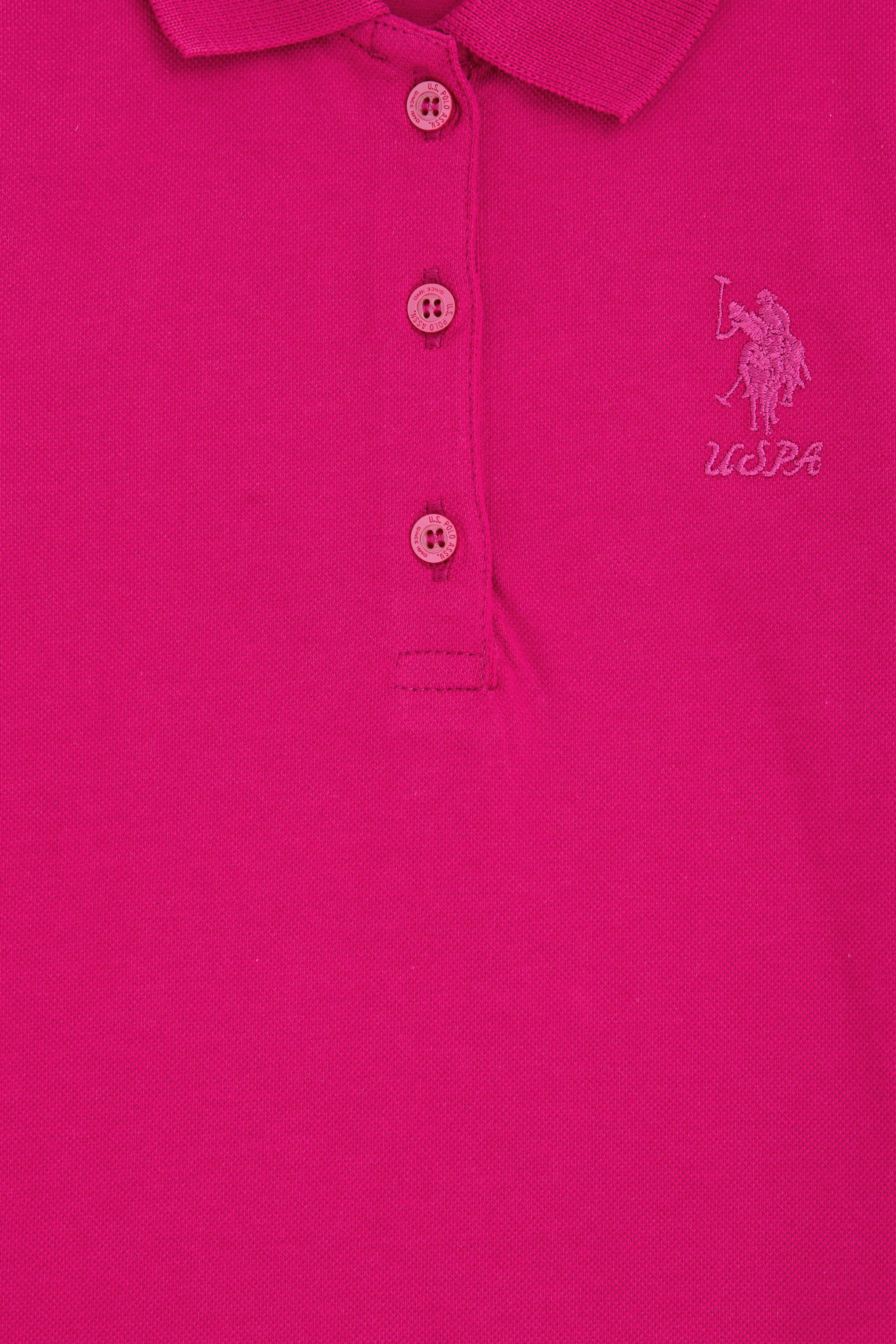 Kız Çocuk Fuşya Polo Yaka Basic Sweatshirt - Image 5