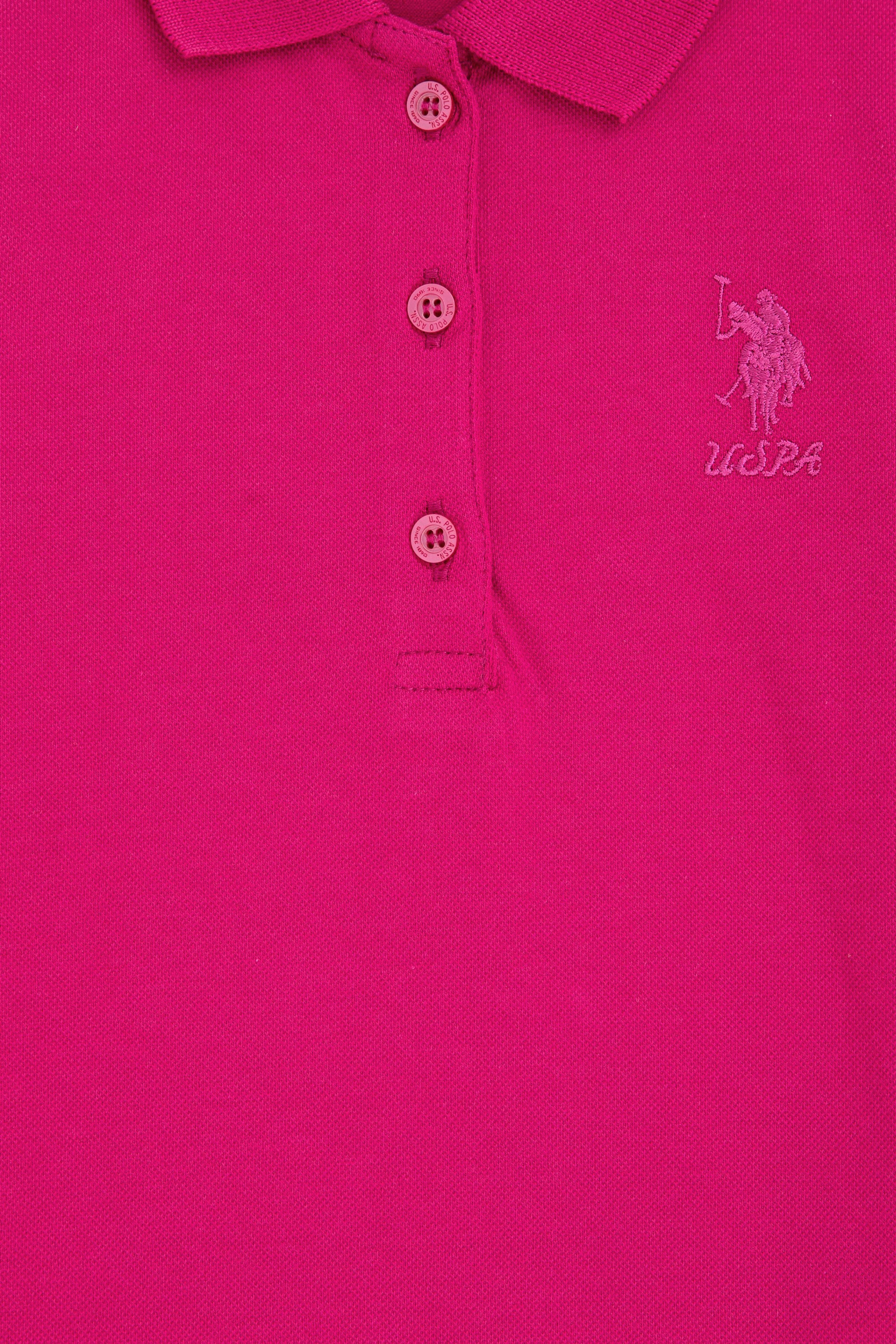 Kız Çocuk Fuşya Polo Yaka Basic Sweatshirt
