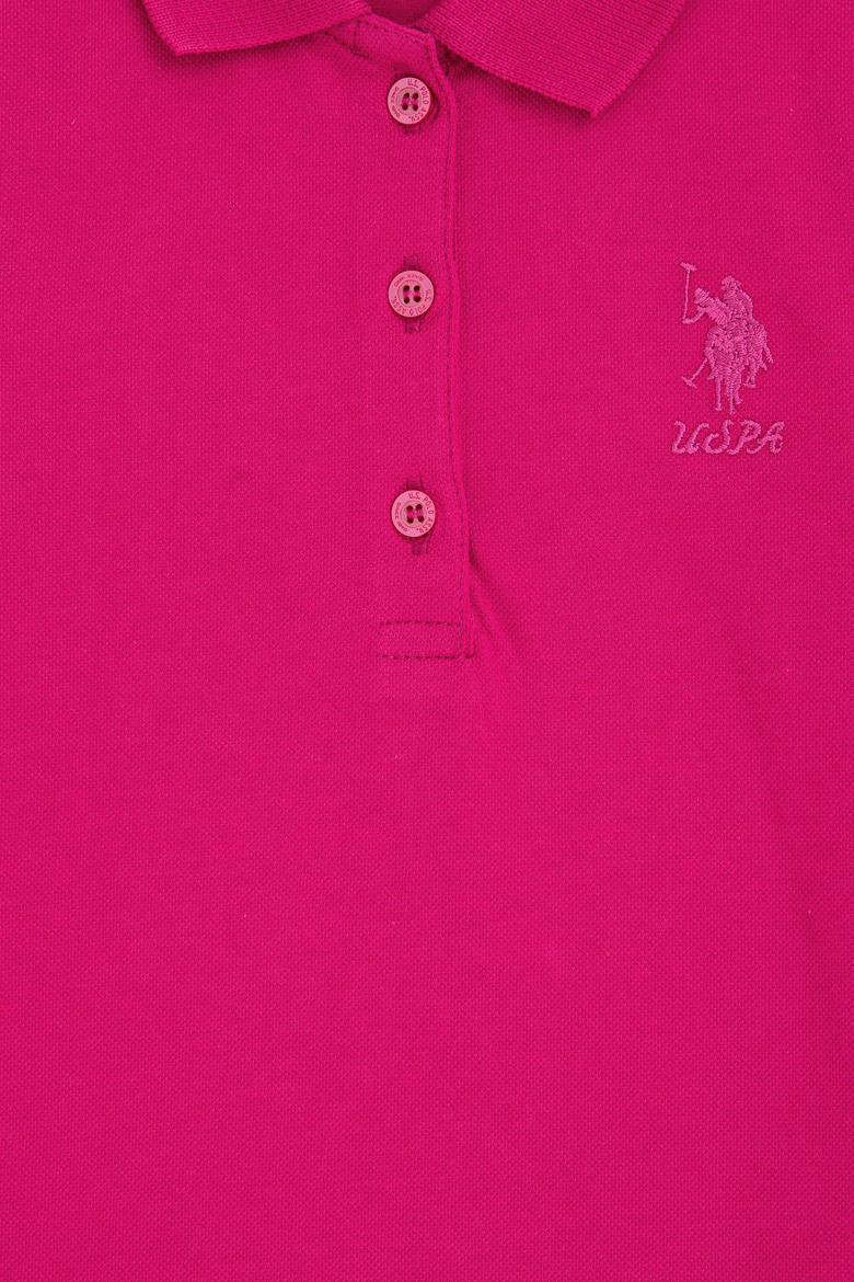 Kız Çocuk Fuşya Polo Yaka Basic Sweatshirt - 50296377042