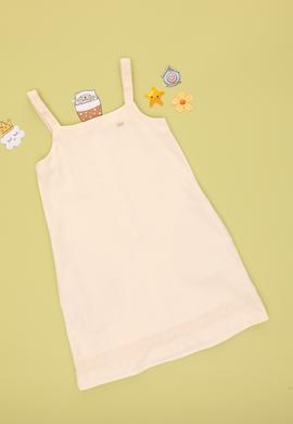 Kız Çocuk Ekru Dokuma Elbise - 50282954020