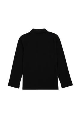 Kız Çocuk Siyah Polo Yaka Basic Sweatshirt - 50296377066