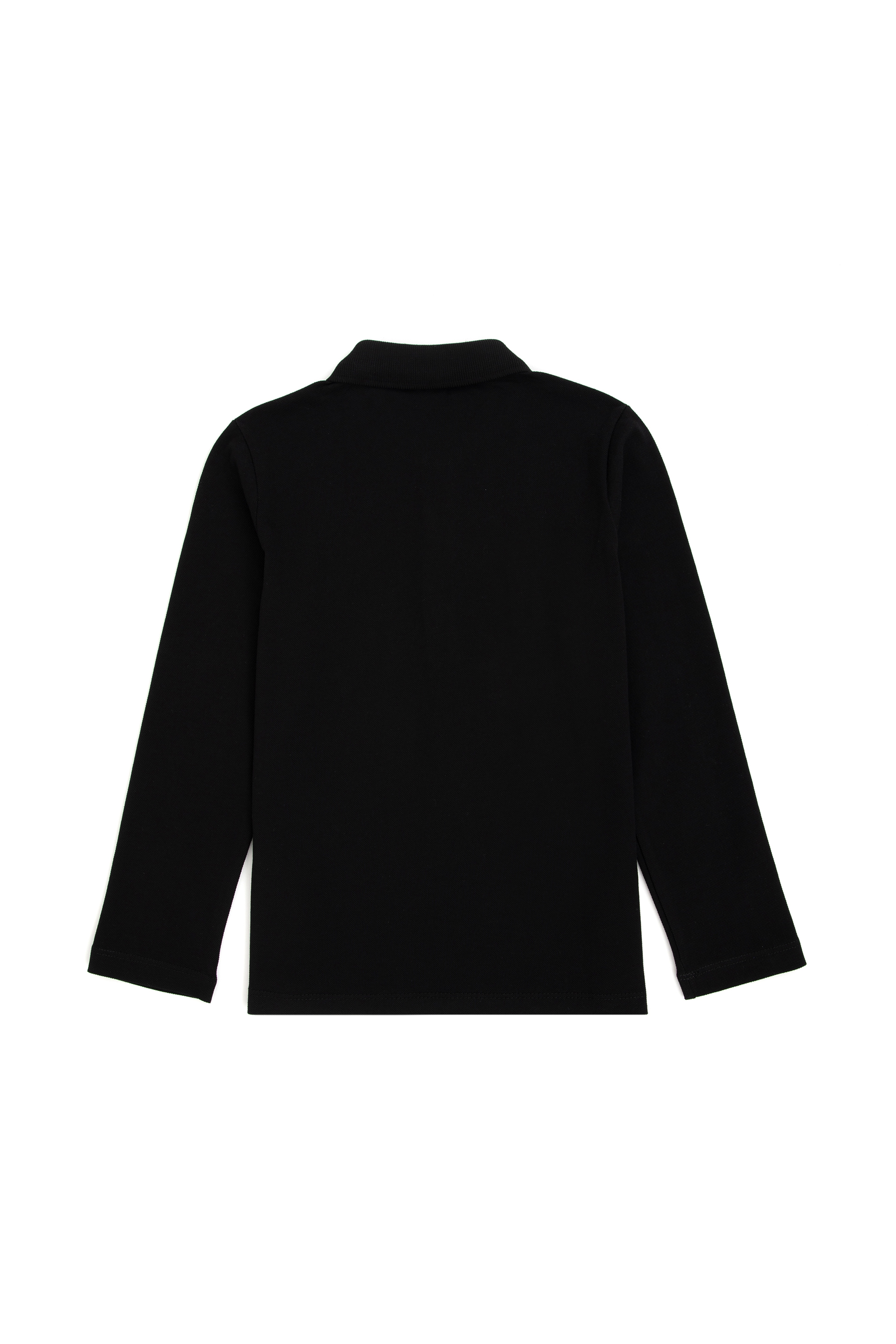 Kız Çocuk Siyah Polo Yaka Basic Sweatshirt