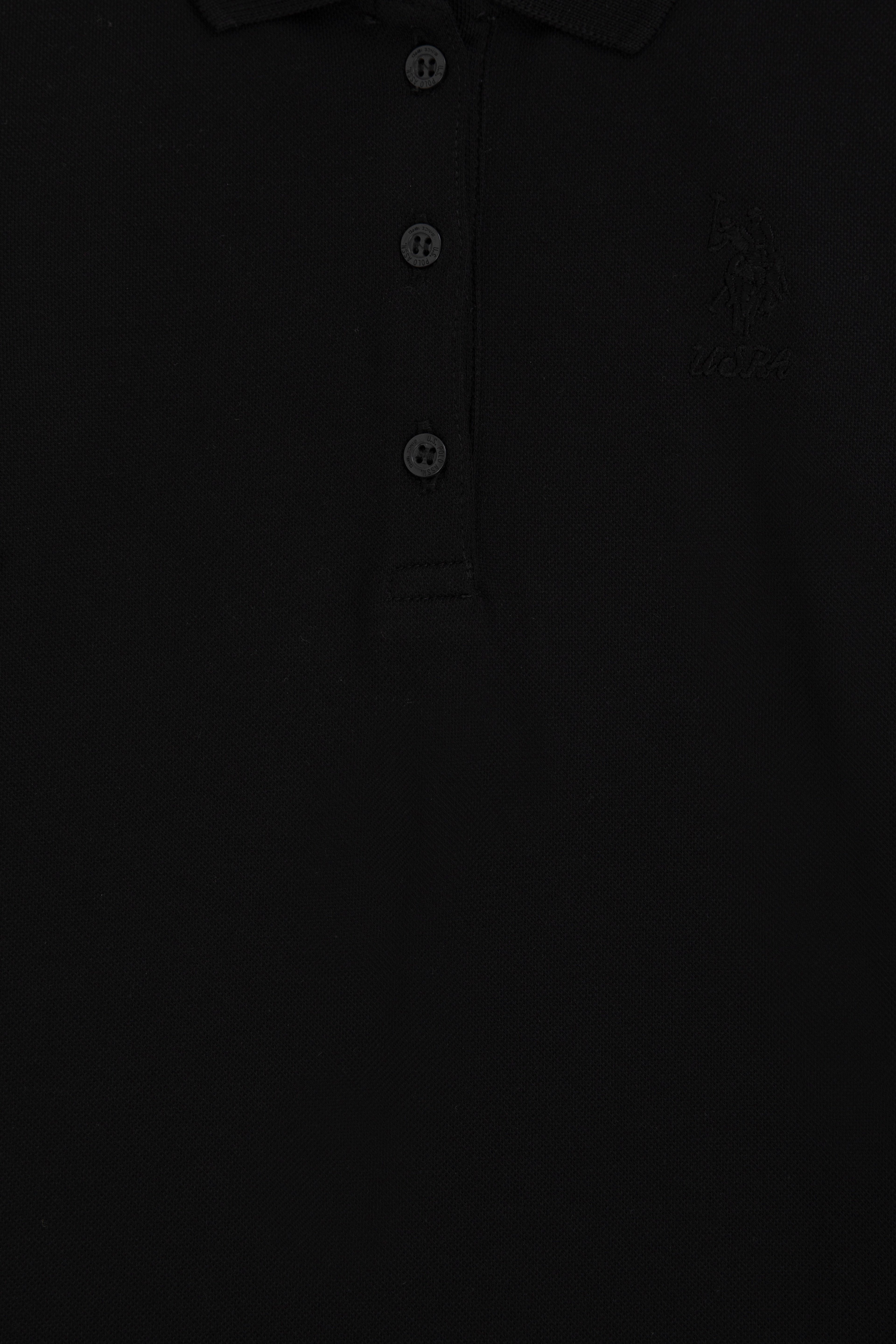 Kız Çocuk Siyah Polo Yaka Basic Sweatshirt - Image 5