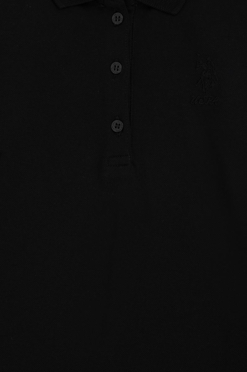 Kız Çocuk Siyah Polo Yaka Basic Sweatshirt