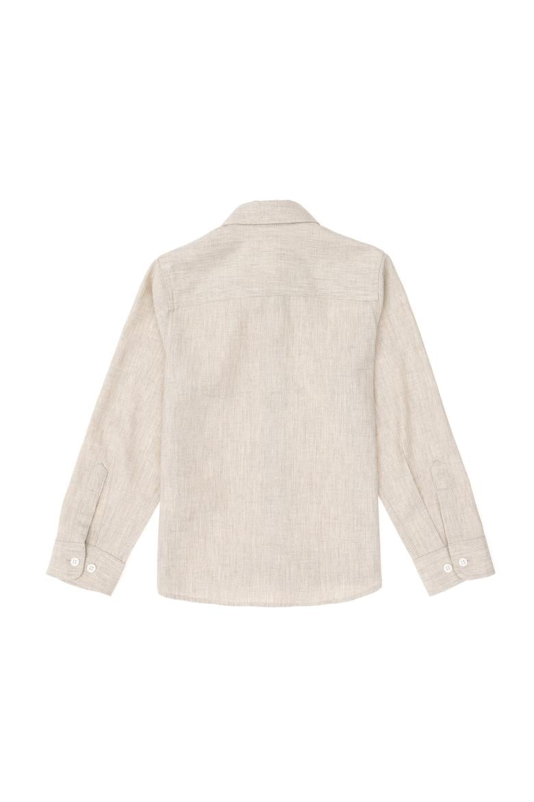 Kız Çocuk Ekru Uzun Kollu Gömlek - 50297426026