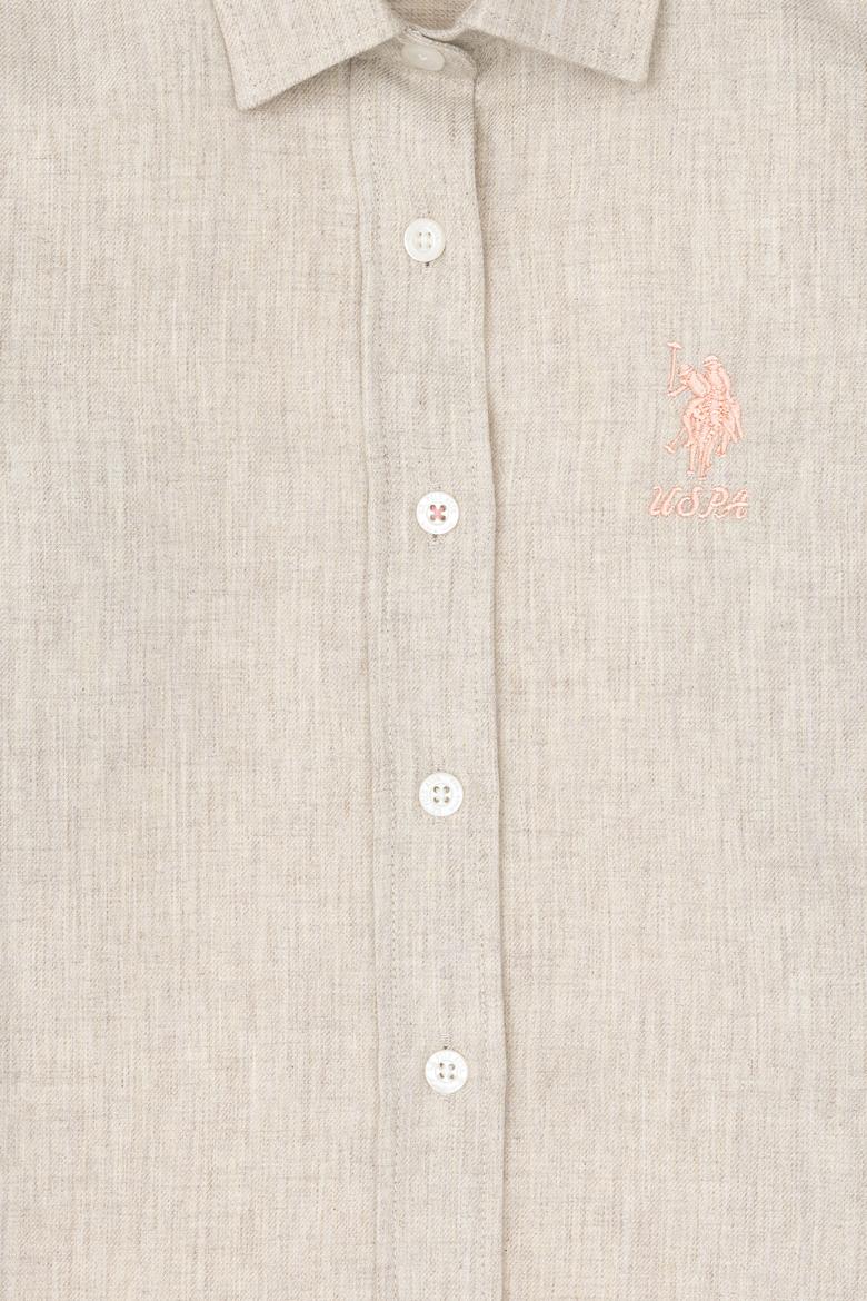 Kız Çocuk Ekru Uzun Kollu Gömlek - 50297426026