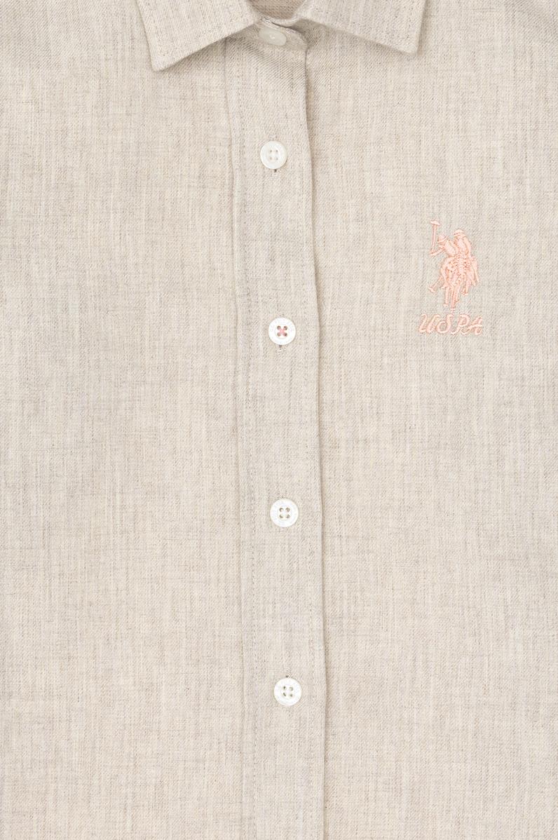 Kız Çocuk Ekru Uzun Kollu Gömlek