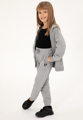 Kız Çocuk Gri Melanj Eşofman Altı - 50296932011
