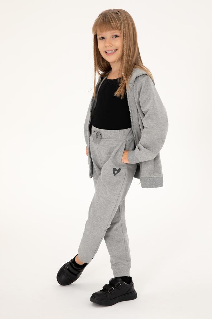 Kız Çocuk Gri Melanj Eşofman Altı
