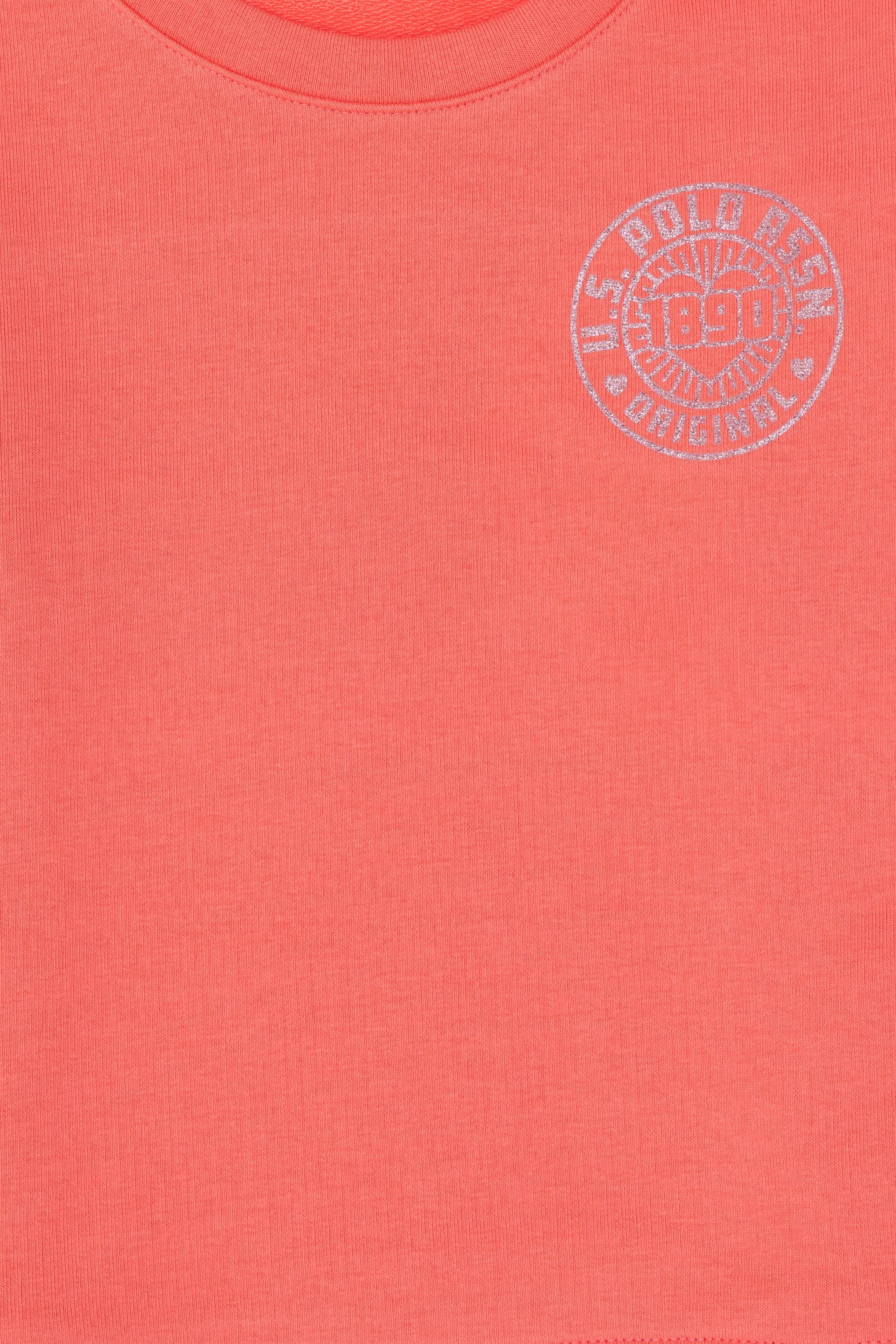 Kız Çocuk Nar Çiçeği Bisiklet Yaka Basic Sweatshirt - Image 5