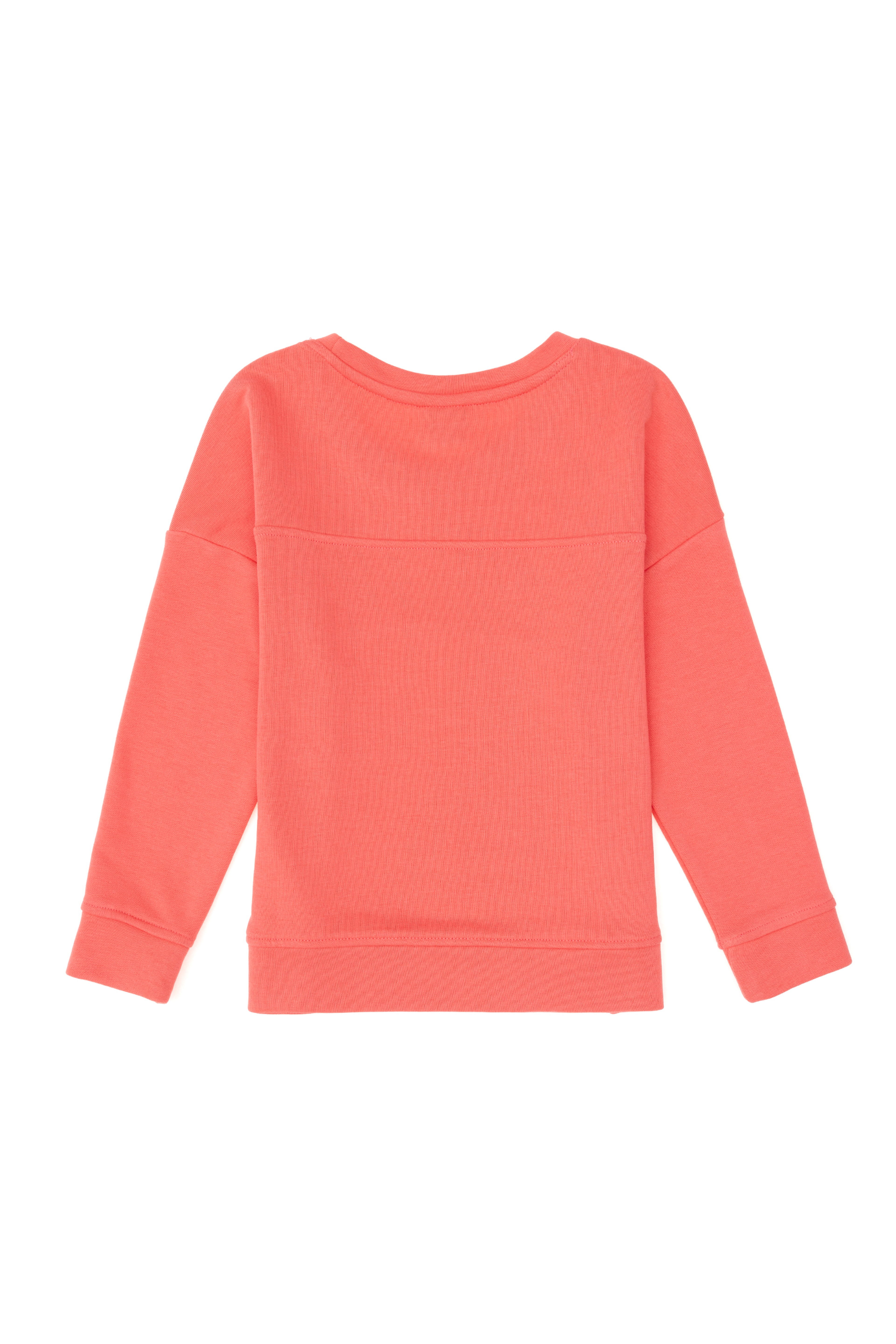 Kız Çocuk Nar Çiçeği Bisiklet Yaka Basic Sweatshirt - Image 4