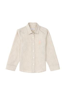 Kız Çocuk Ekru Uzun Kollu Gömlek - 50297426026