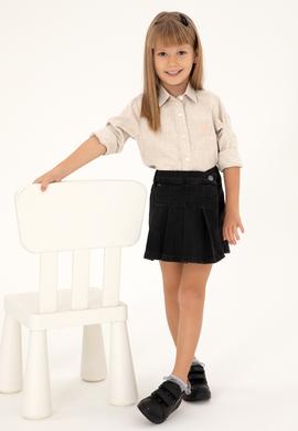 Kız Çocuk Ekru Uzun Kollu Gömlek - 50297426026