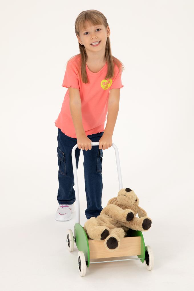 Kız Çocuk Neon Pembe Basic Tişört