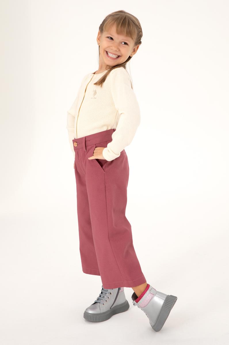 Kız Çocuk Gül Kurusu Kanvas Pantolon