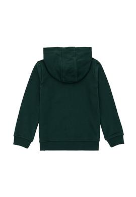Erkek Çocuk Koyu Yeşil Basic Kapüşonlu Sweatshirt - 50289144116
