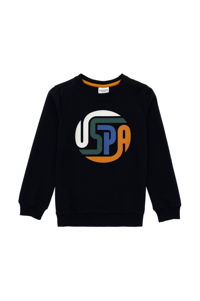 Erkek Çocuk Lacivert Bisiklet Yaka Sweatshirt