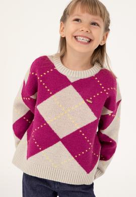 Kız Çocuk Taş Bisiklet Yaka Kazak - 50297206015