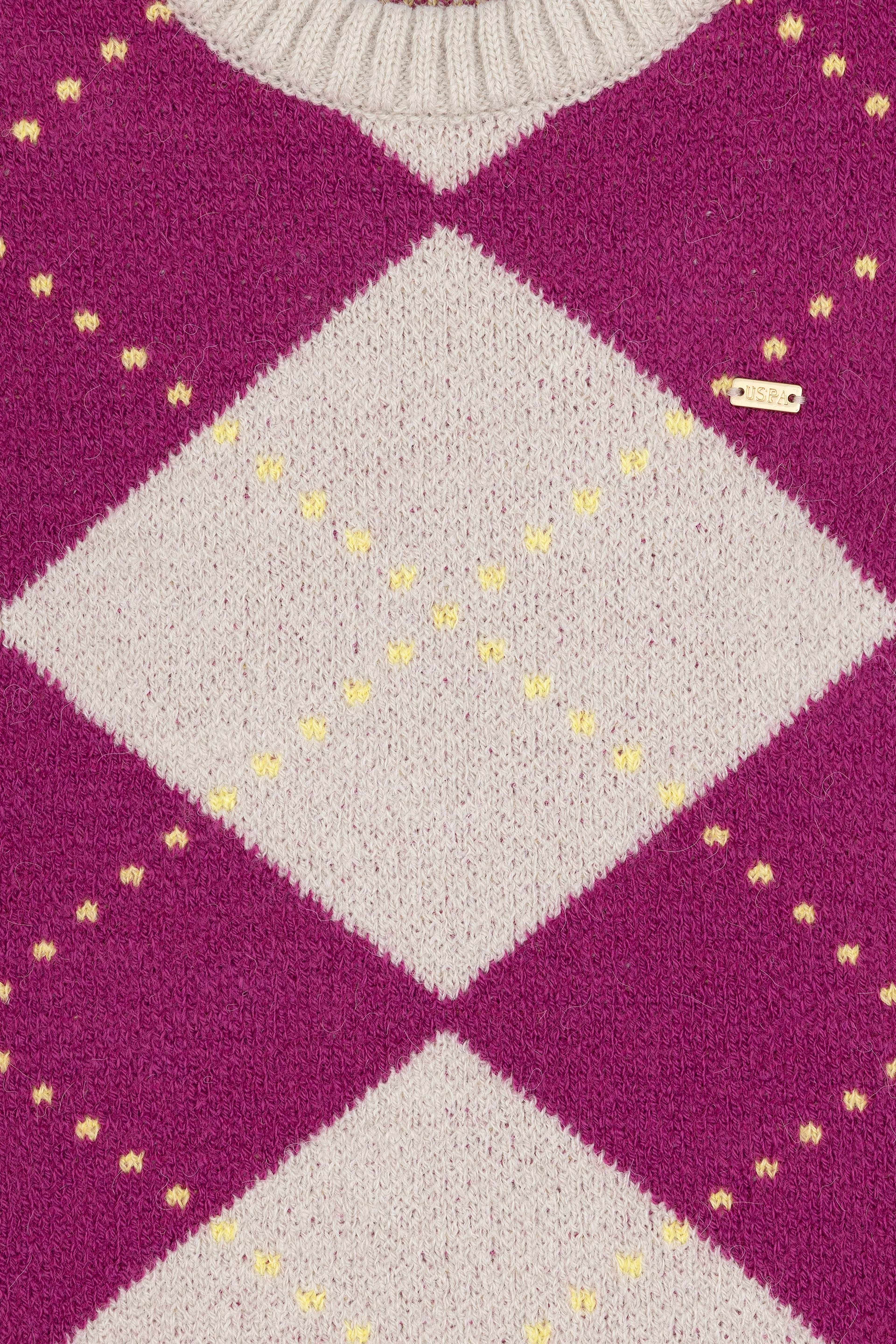 Kız Çocuk Taş Bisiklet Yaka Kazak