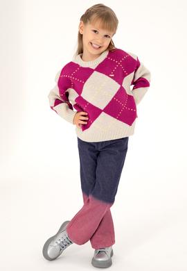 Kız Çocuk Taş Bisiklet Yaka Kazak - 50297206015