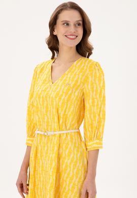 Kadın Safran Midi Boy Dokuma Elbise - 50280542011