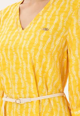 Kadın Safran Midi Boy Dokuma Elbise - 50280542011