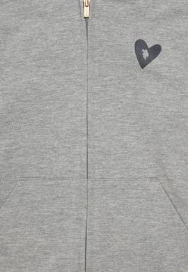 Kız Çocuk Gri Melanj Fermuarlı Sweatshirt - 50296942017