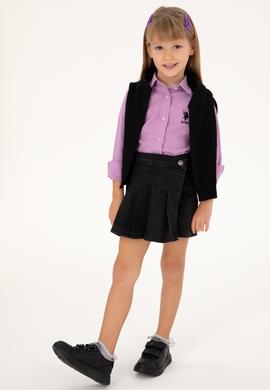 Kız Çocuk Lila Uzun Kollu Gömlek - 50297426016