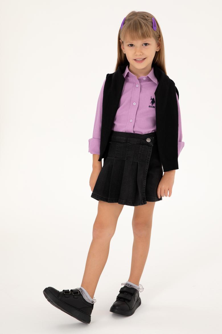 Kız Çocuk Lila Uzun Kollu Gömlek - 50297426016