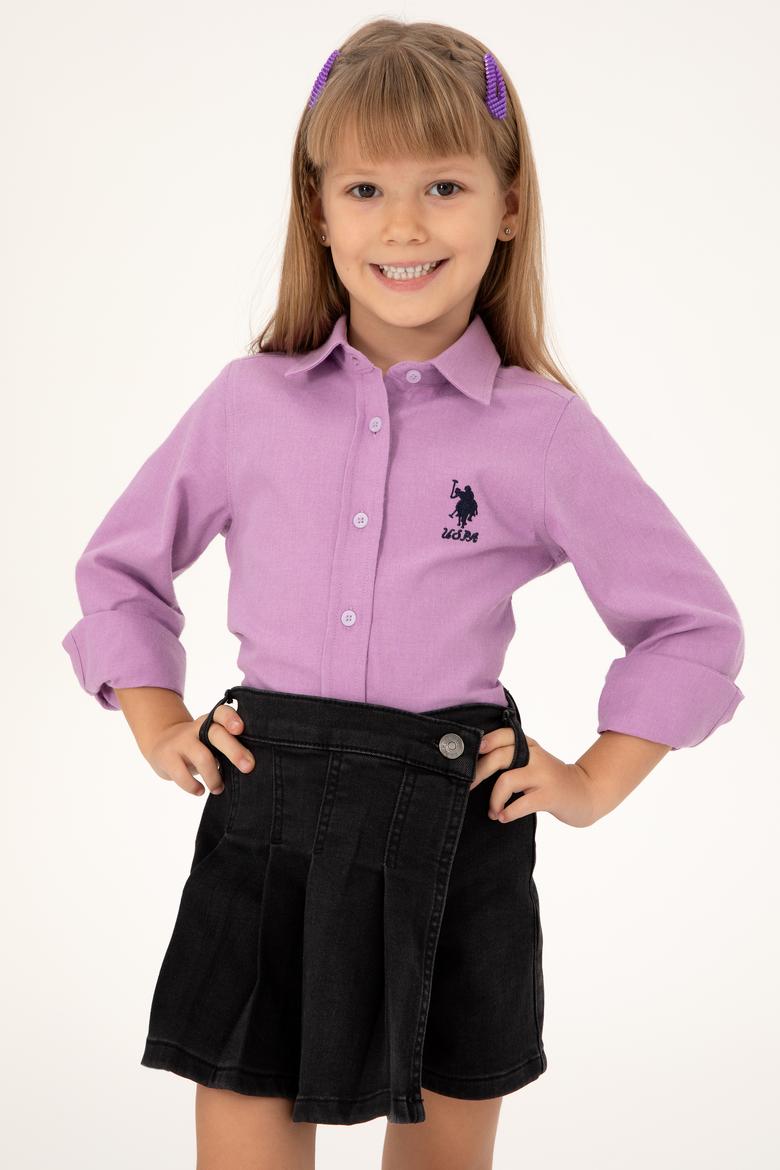 Kız Çocuk Lila Uzun Kollu Gömlek
