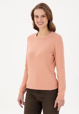 Kadın Kum Melanj Bisiklet Yaka Kazak - 50293033014