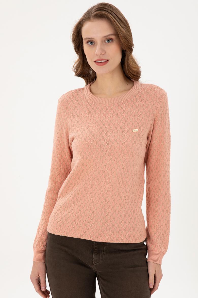 Kadın Kum Melanj Bisiklet Yaka Kazak - 50293033014