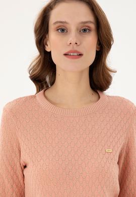 Kadın Kum Melanj Bisiklet Yaka Kazak - 50293033014