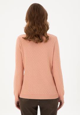 Kadın Kum Melanj Bisiklet Yaka Kazak - 50293033014