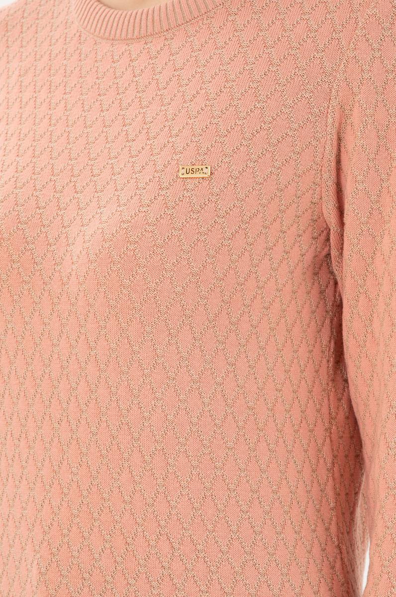 Kadın Kum Melanj Bisiklet Yaka Kazak