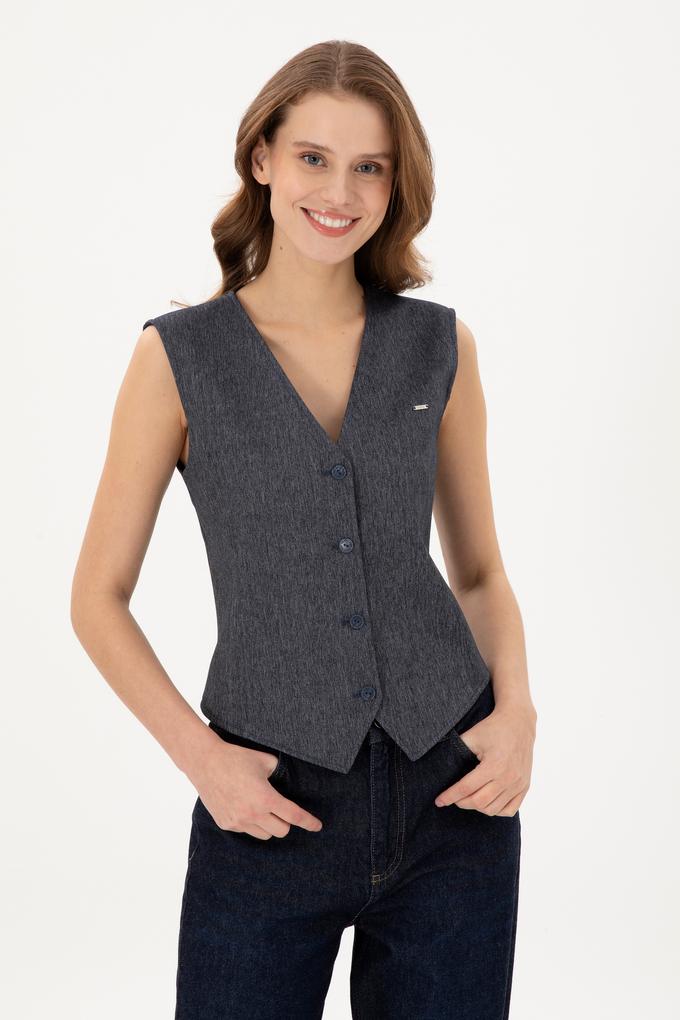 Kadın İndigo Yelek