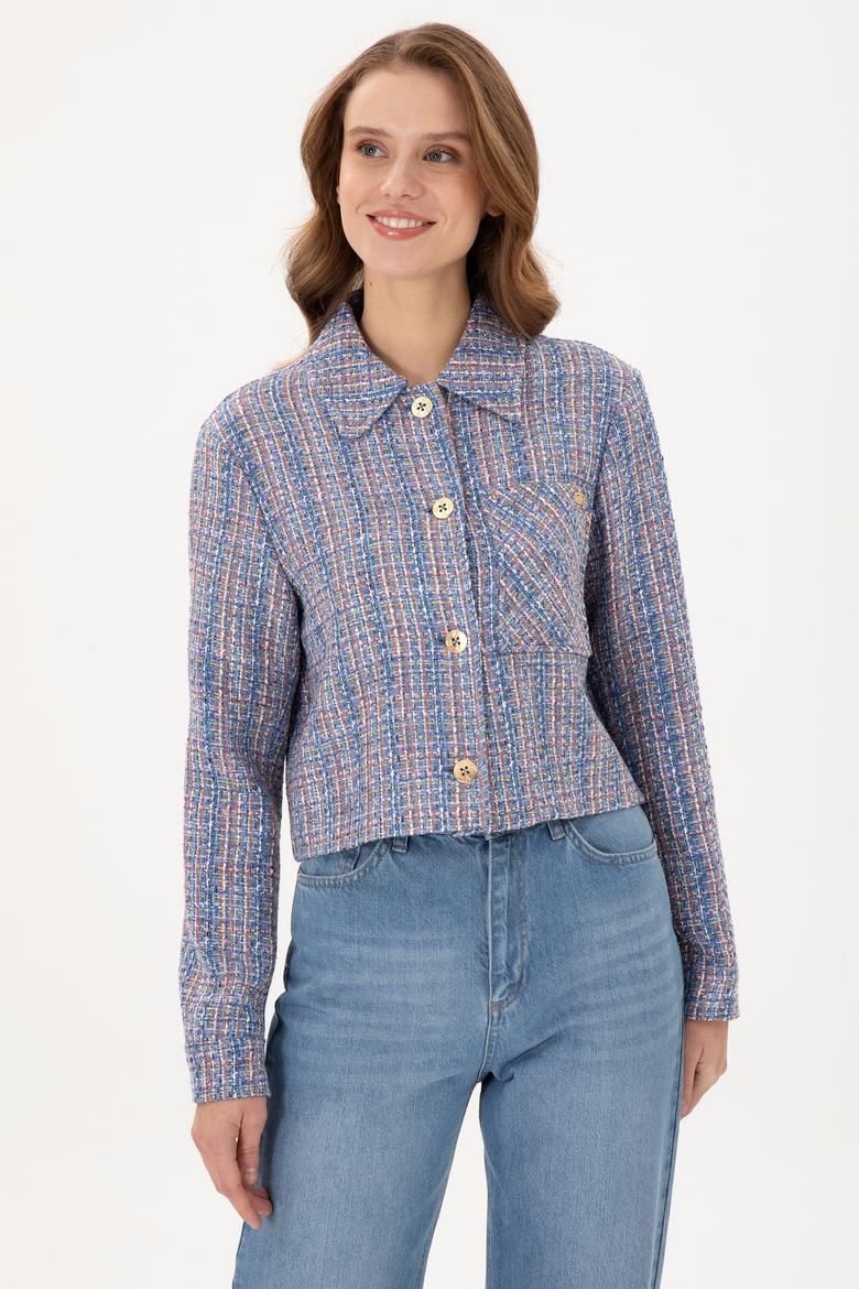 Kadın Mavi Ceket - 50293283008